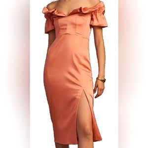 Anthropologie Formal Peachy-Pink Dress